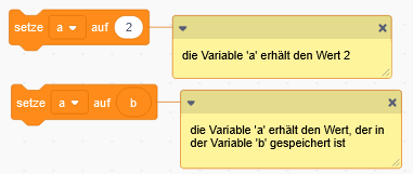 Scratch3, Variablenzuweisung